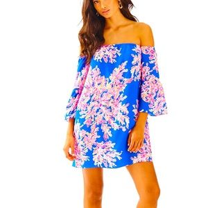 Lilly Pulitzer Sanilla off the shoulder flowy mini dress sz Large